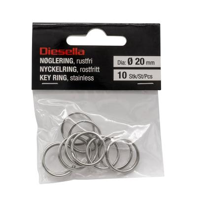 Nøglering Ø20 mm rustfri type 316 (10 stk pakning)